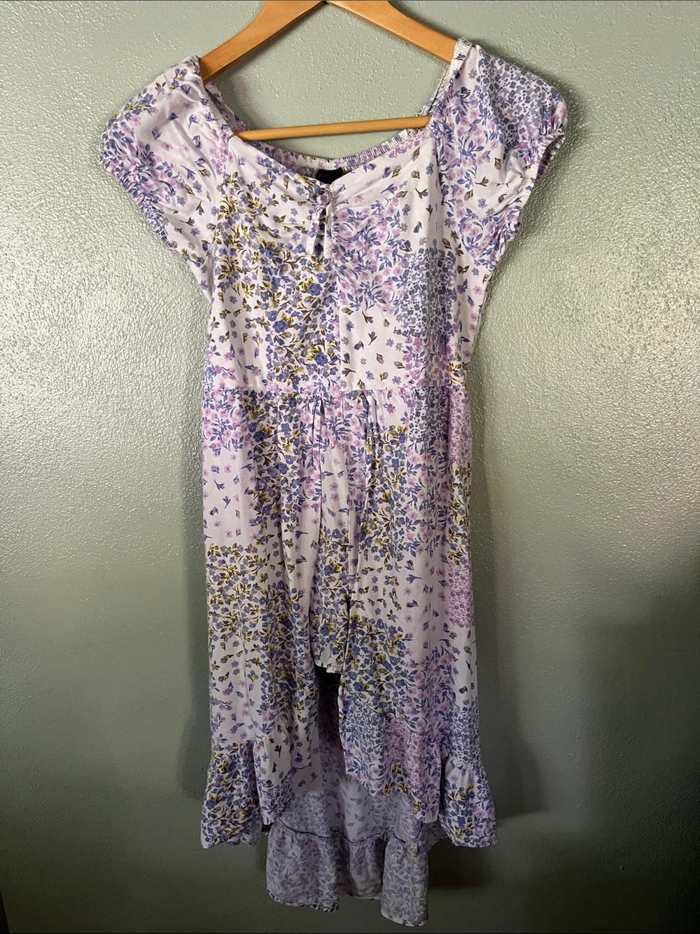 art class Lavender and Yellow Floral Tie-Front romper